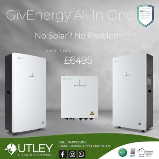 ⚡️ Cut Your Energy Bills with GivEnergy All-in-One + Gateway ⚡️
Charge overnight on cheap electricity (as low as 7p/kWh) and power your home during the day — no solar panels required!
✅ Whole-house backup in power cuts
✅ Full 13.5kWh usable battery (100% discharge rate)
✅ Stackable system – expand to 27kWh, 40kWh+
✅ Compatible with Octopus Go, Economy 7 & more
✅ Smart app control & live monitoring
✅ Can be installed outside!
Installed from just £6,495 (subject to free site survey)
📍 Limited install slots available this month
📲 Message us today for a free quote or call 07495 325865
🔋 Store cheap energy. Protect your home. Take control of your bills.
#givenergy #batterystorage #renewablenergy
