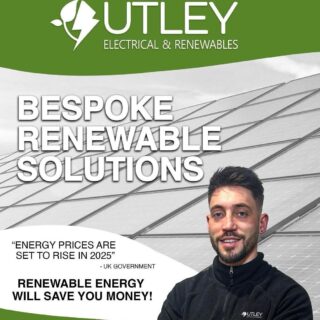 ⚡ Ofgem is raising the energy price cap again this October. Bills are going up – but yours don’t have to.
☀️ With solar panels + battery storage from Utley Electrical & Renewables, you can cut costs, store your own energy, and protect yourself from future hikes.
📲 Free survey & bespoke quote today:
07495 325 865 | Sam@utleygroup.co.uk
